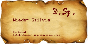 Wieder Szilvia névjegykártya